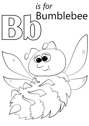 Letter B Is For Bumblebee Coloring Page